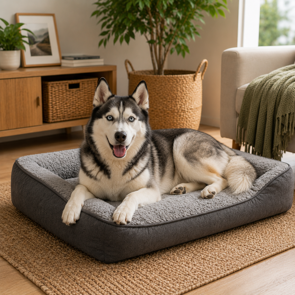Couchage confortable pour chien Husky